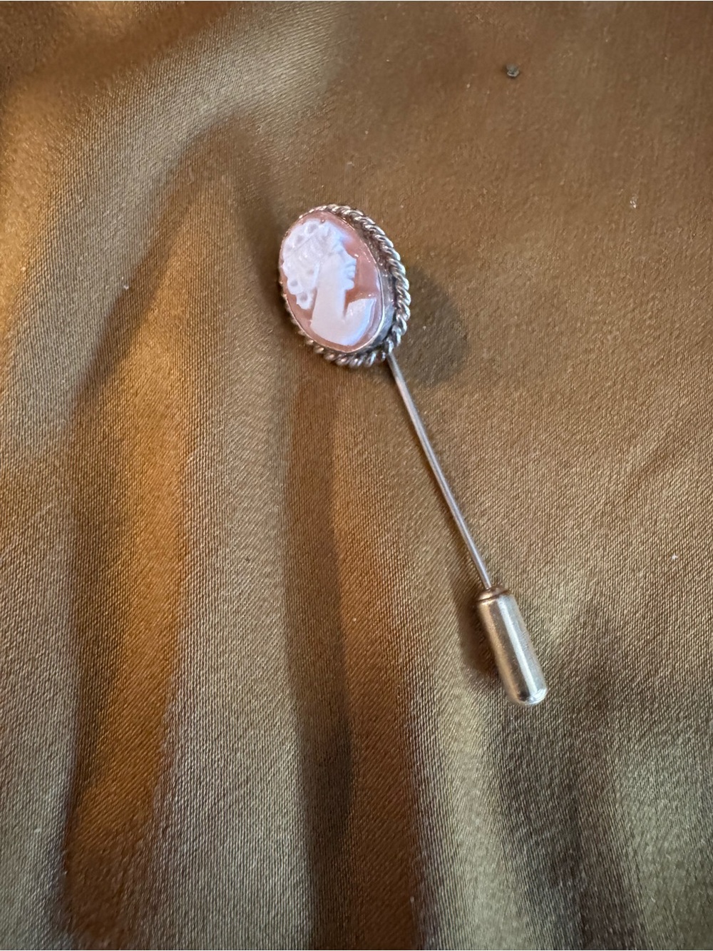 Pink Cameo Stick Pin Lapel Pin - Classic Women's Jewelry